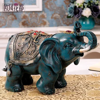 

European Home Furnishing wine craft decoration Feng Shui Lucky Elephant of Thailand TV cabinet decoration room