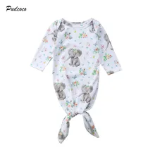 Одеяло для сна с цветочным рисунком для новорожденных и девочек, одежда для пеленания, хлопчатобумажное одеяльце с принтом слона для детей 3-6 месяцев