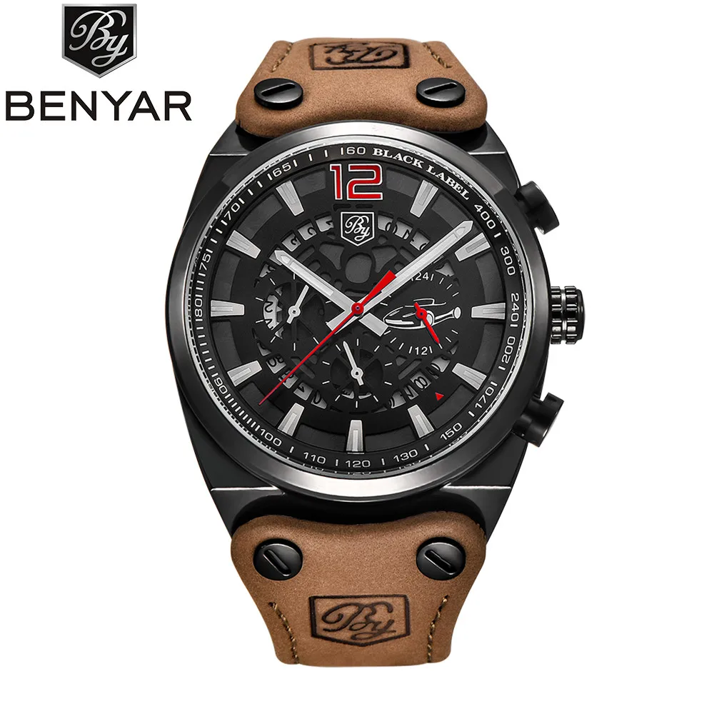 Мужские часы Топ бренд хронограф спортивные мужские часы модные военные водонепроницаемые кварцевые часы Relogio Masculino