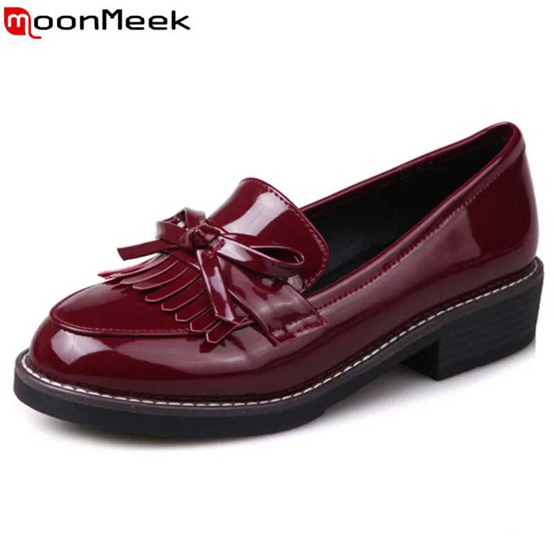 

MoonMeek 2018 hot sale new arrive women pumps fashion spring autumn low heels single shoes ladies street style