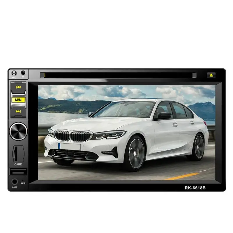 Perfect 6.2 Inch 2 DIN HD Digital Touch Screen Car Stereo DVD Player Universal Aux Input Front Rear View Camera FM Radio BT TF USB 2