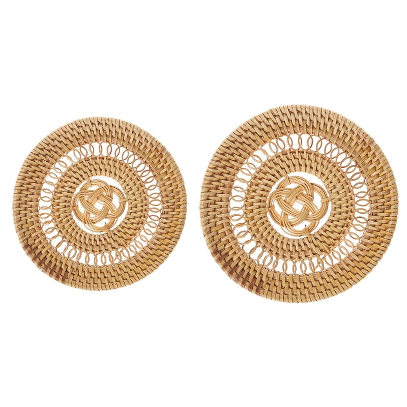 

Creative Round Rattan Coasters Mat For Cup Placemat Dish Kung Fu Tea Accessory