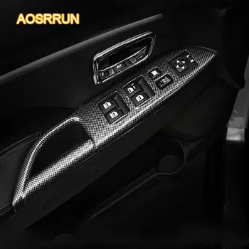 

Carbon fiber four-door arm-panel with a window lift switch frame with a hand protection Car accessories For Mitsubishi ASX 2018