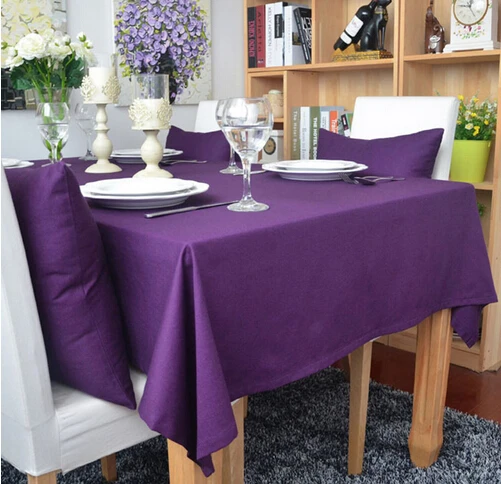 

Cotton Purple Tablecloth For The Table Restaurant Dining Table Cover Water resistance Square Table Cloth