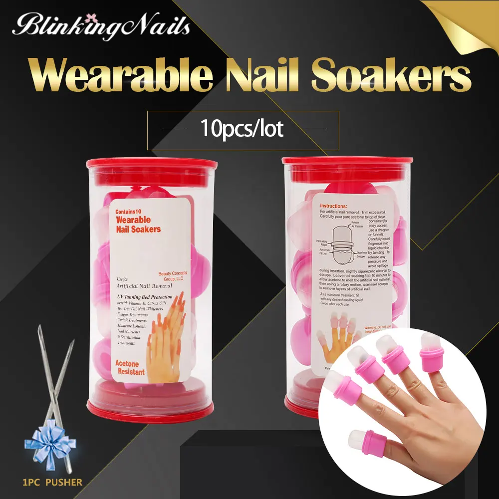 BlinkingNails 10 pcs Silicon Clips for Nail Soaker Caps Wearable for Gel Remover Liquid