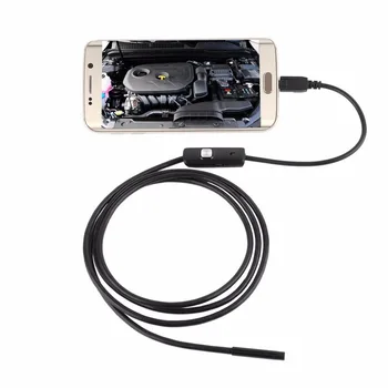 

7mm Waterproof 1M/1.5M/2M/3.5M/5M Endoscope Lens Cable USB Inspection Borescope Camera For Android 640*480 Phones/1280*720 PC