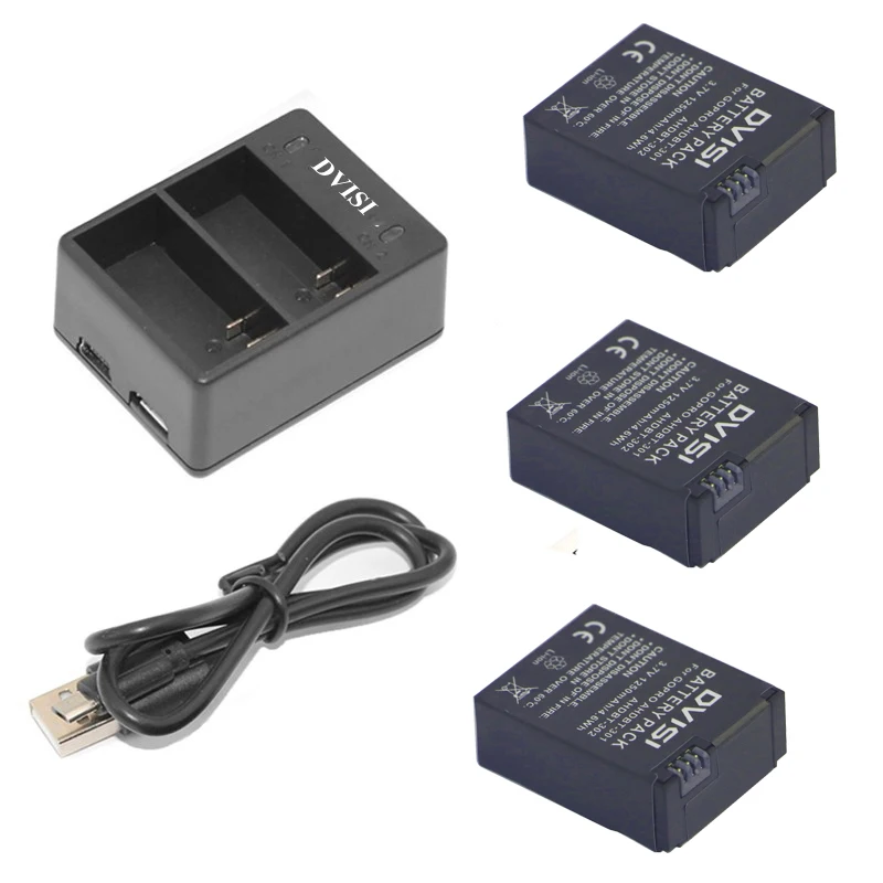 

3pcs AHDBT-301 Rechargeable Camera Battery Pack+USB Dual Charger AHDBT-302 for Gopro Hero 3/3 Hero3 Hero3 Camera Hero3 Go Pro