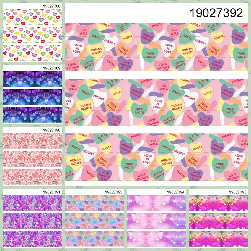 

10yards -different sizes -sweet love Valentine's Day ribbon printed Grosgrain ribbon 19027388