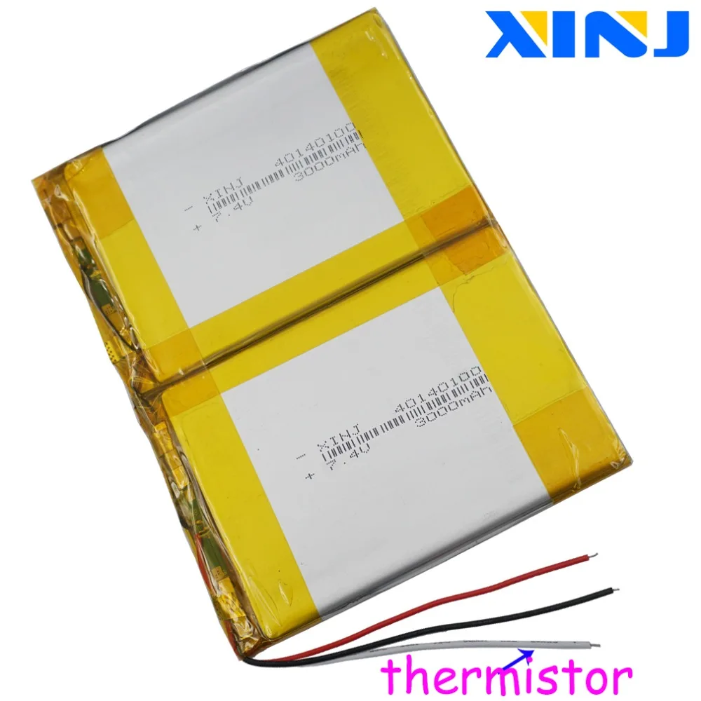 Bateria Recarregável do Termistor Ntc Fios Bateria Polímero li Lipo 40140100 para Instrumentos Gps Tablet e pc Led 3.7v 6000mah 22.2wh - Image 4