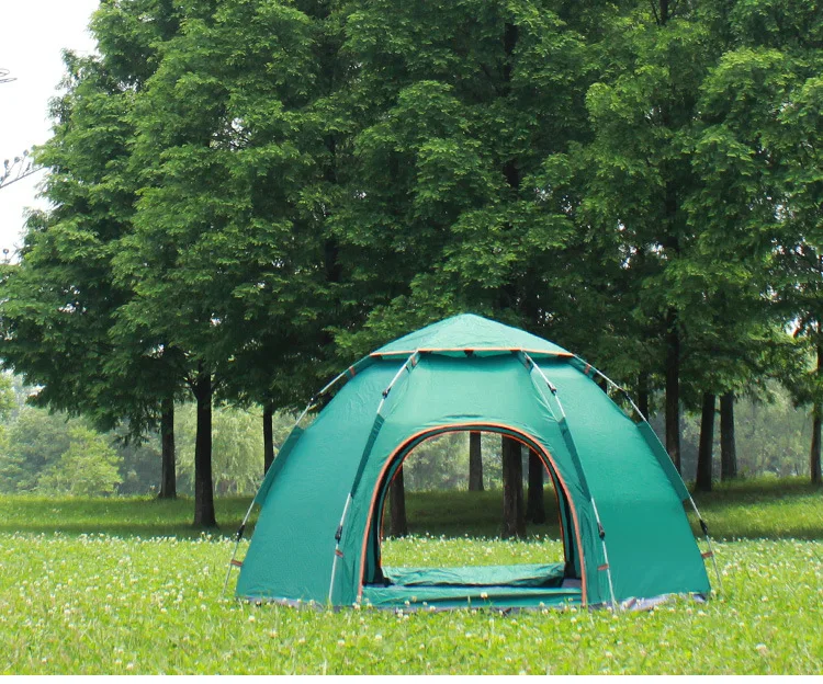 Automatic tent Multi-person outdoor 3-5 people hexagonal tent outdoor camping camping rain tent