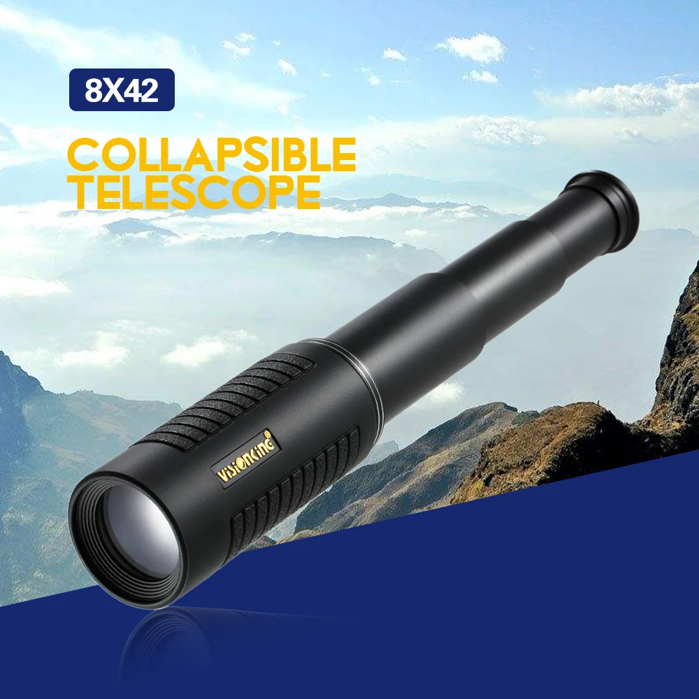 Visionking 25x30 عالية الطاقة البسيطة المدمجة أحادي BAK4 سقف بريزم المحمولة لطي تلسكوب تلسكوب المحمولة