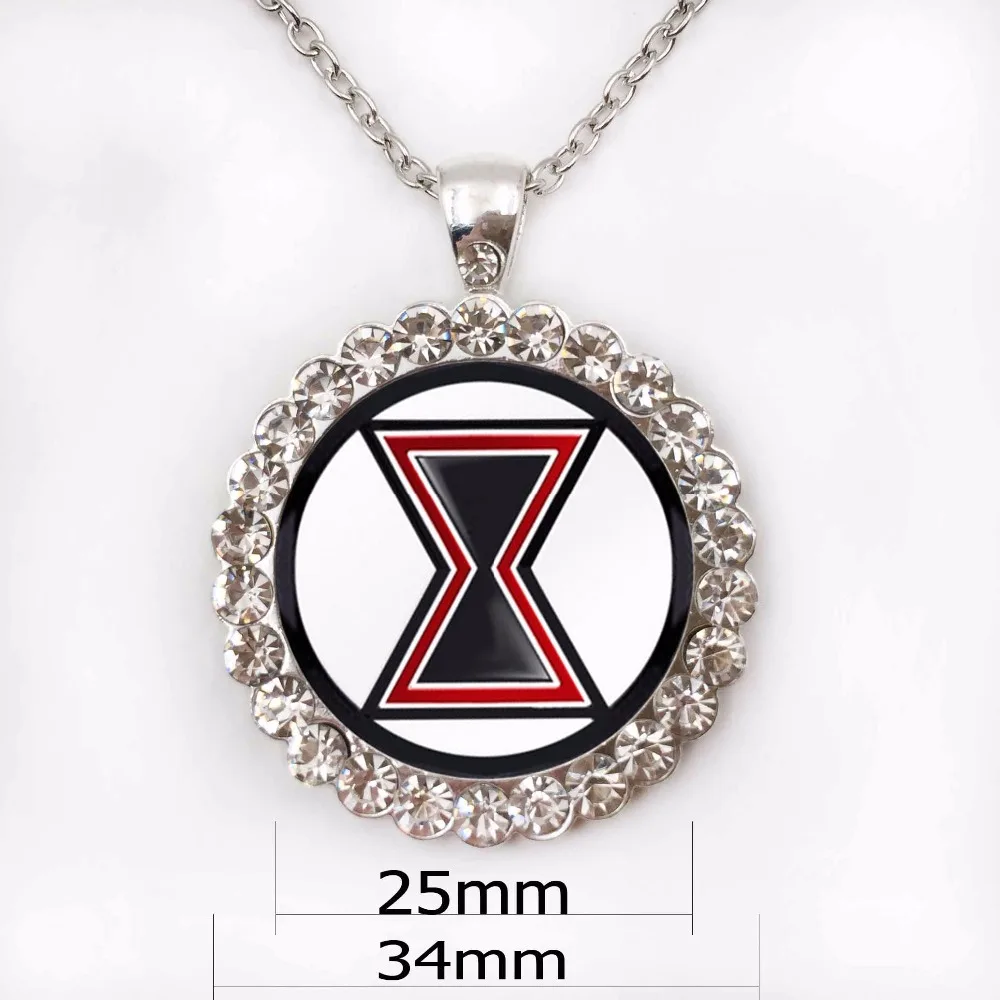 The New The avengers alliance necklace sell like hot cakes High quality black widow logo glass necklace wholesale