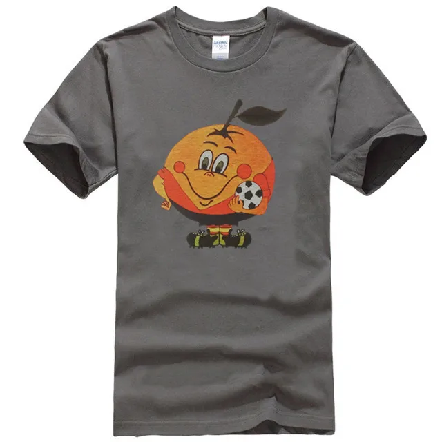 إسبانيا 82 Naranjito كرة القدم كأس العالم 80 s ريترو رمادي تي شيرت S-XXXL لكرة القدم تشاو