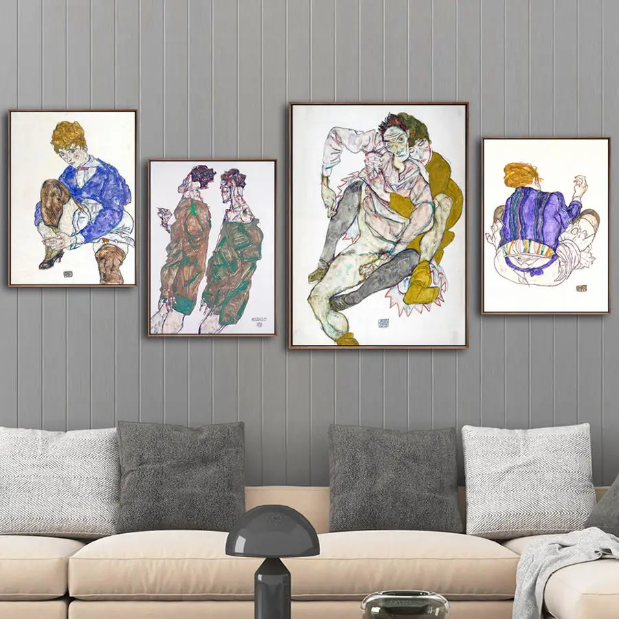 Home Decoration Print Canvas Wall Art Picture for Living Room Poster Paintings Oil Unframed Drawings Austrian Egon Schiele | Дом и сад