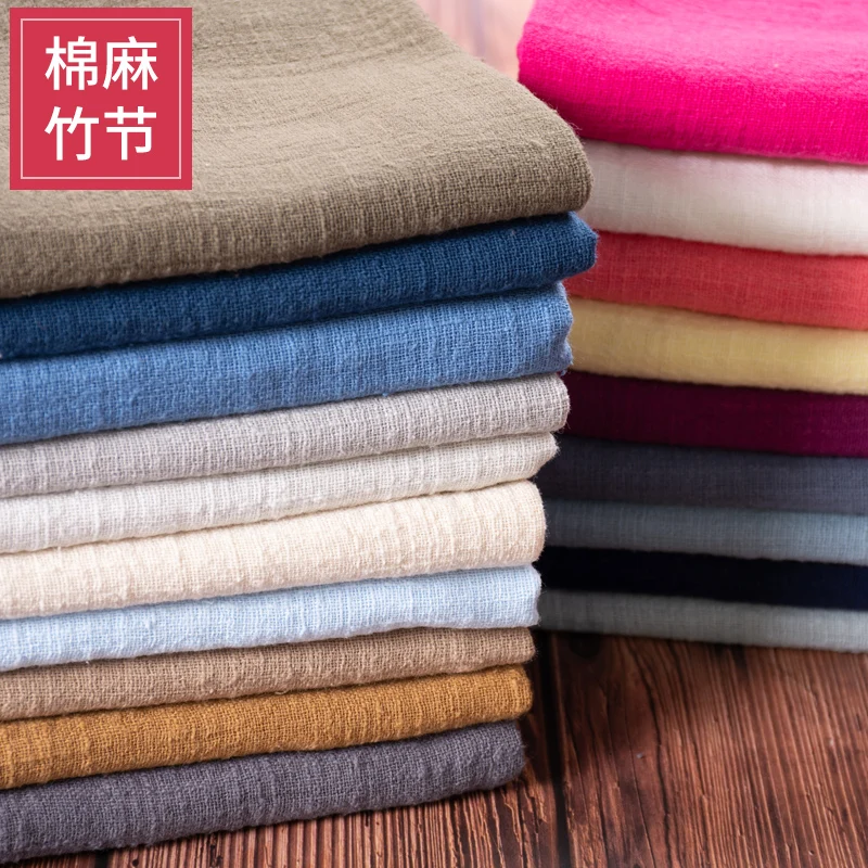 

Summer Fabric Pure Colored Cotton and Hemp Fabric Diy Literature and Art