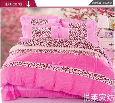 

Home Textile, girls cotton Print bedding SET Beautiful Korean princess bedding sets Queen / King 4PCS bed linen ropa de cama