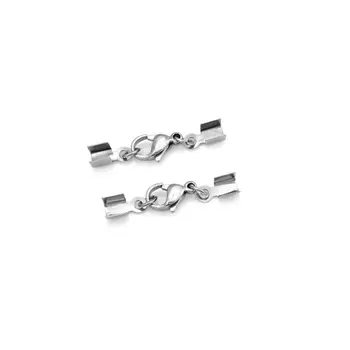 

Stainless Steel Cord End Crimp Caps With Lobster Clasp DIY Jewelry Necklace Bracelet Lead-free nickel free