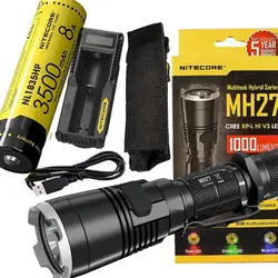 Светодиодный уличный фонарик NITECORE MH27 универсальный фонарик max.1000LM дальность луча 462 м Тактический свет + 18650 батарея + зарядное устройство