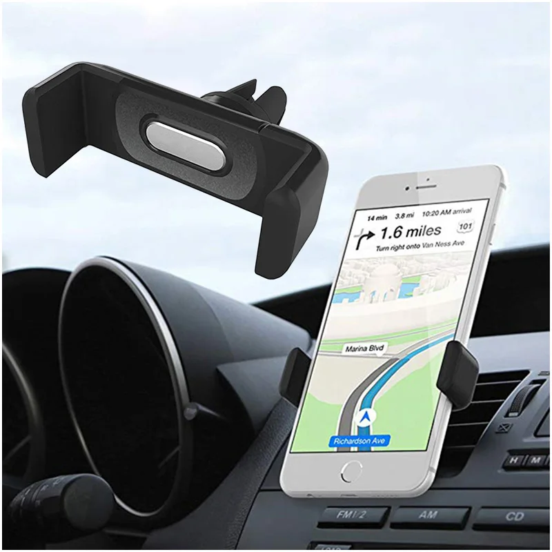 

Car Air Vent Phone Holder Android Car Mount and iPhone Car Stand For Phone Car Accessories Black CJ010