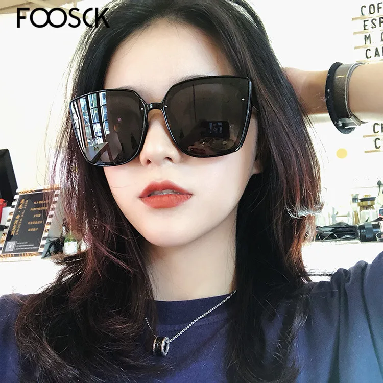 Женские солнцезащитные очки FOOSCK модные круглые кошачий глаз в стиле ретро