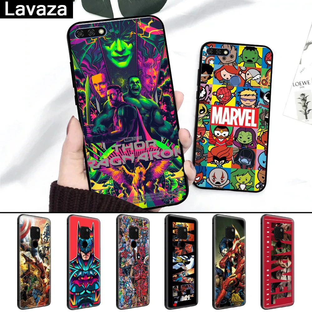 

Lavaza Marvel Comics logo Printing Drawing Silicone Case for Huawei Mate 10 Pro 20 Lite Nova 3 3i Y6 Y5 Y9 Y7 2017 Prime 2018