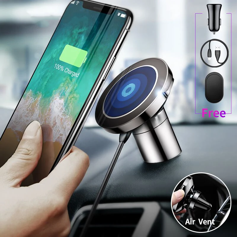 

Car Phone Holder Charger Outlet General Large Ear Vehicle Magnetic Suction Wireless Fast Charging Car Mount Interior Accessories