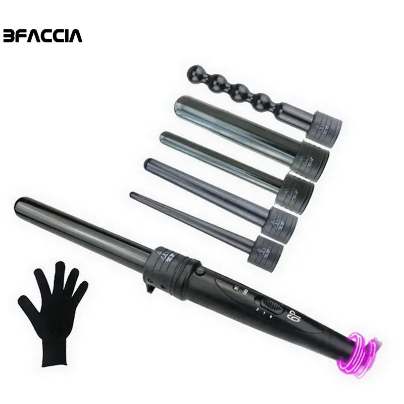 

Bfaccia 6 in 1 Hair Curler Rollers Straightener Iron Interchangeable Hair Curling Iron Hair Corrugated Iron Styling Tools Woman