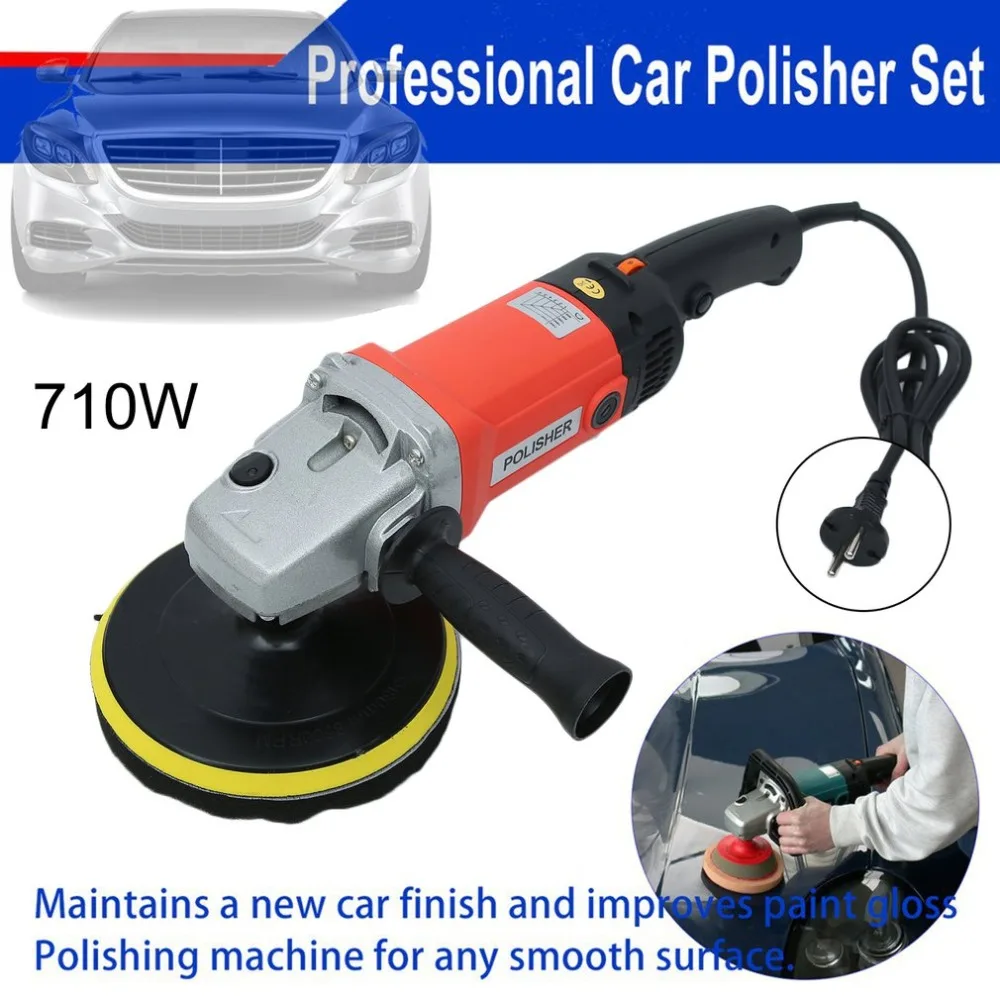 

DE New 710W Professional polishing machine Car Polisher Set Polishing Sponge Pads kit Metal Polishing Tool for Automotive Car