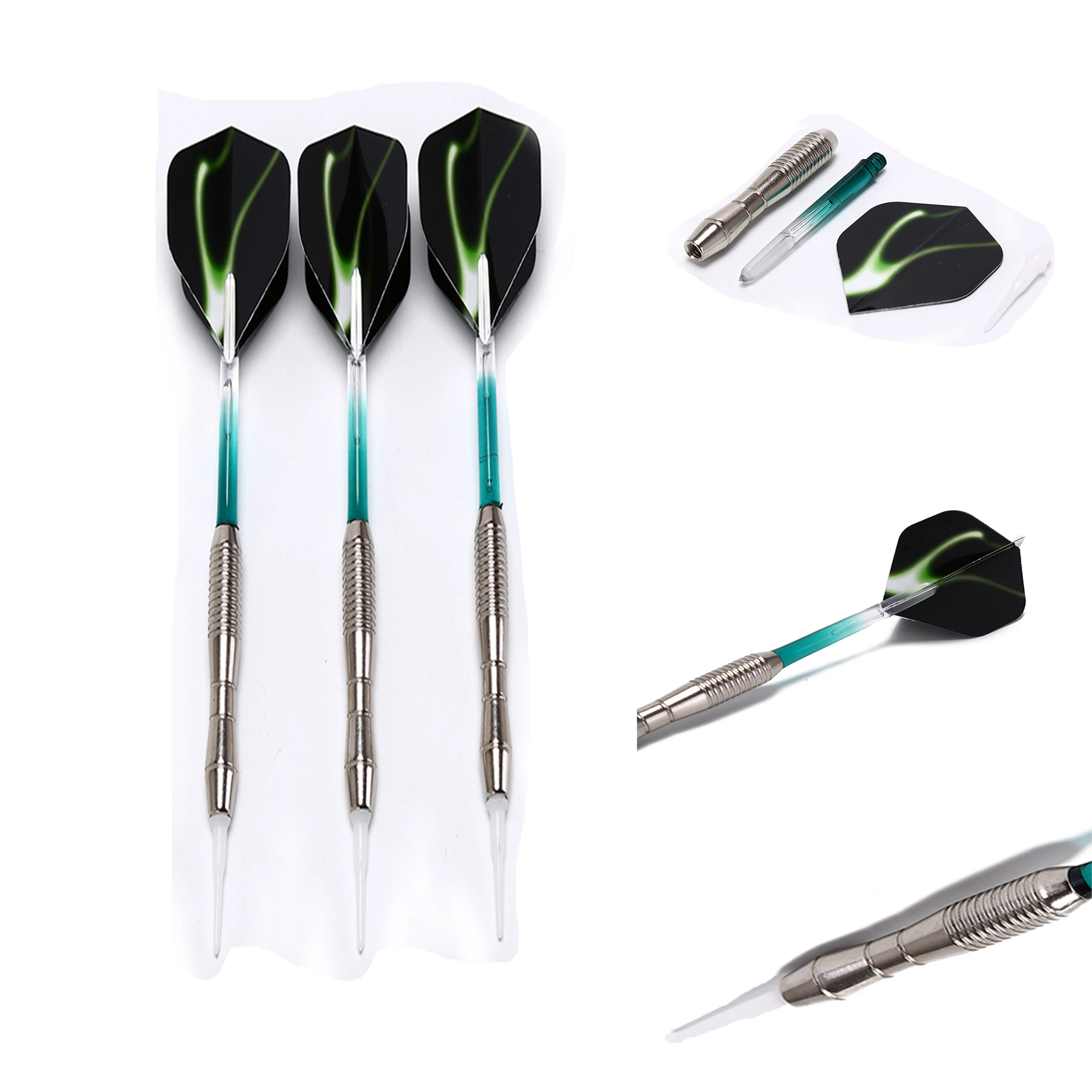 3pcs 18g Soft Darts Green Professional Nickel Plating Darts Eectronic