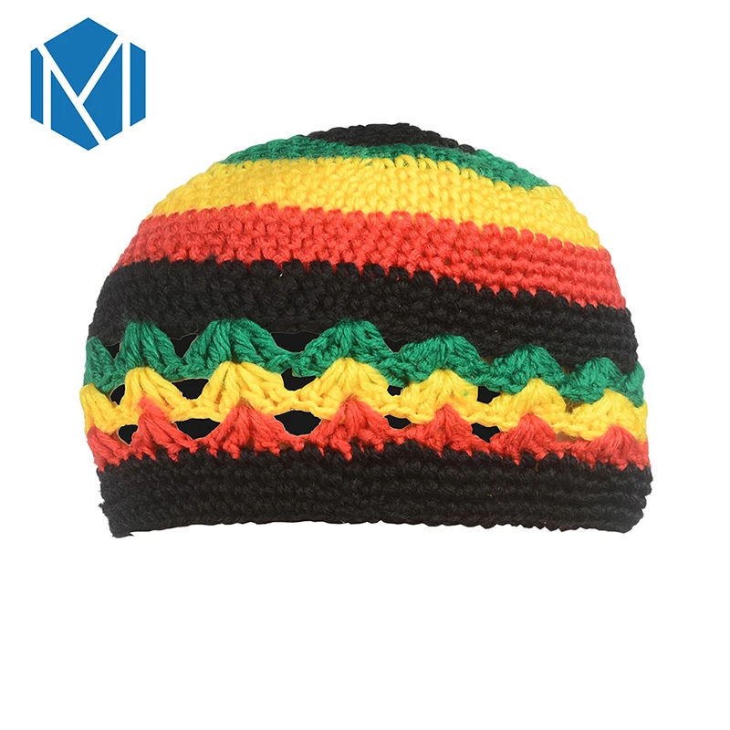 

Miya Mona Rasta Reggae Jamaica Beanie Hat Knitted Slouchy Bob Marley Reggae Beret Hat Unisex Crochet Afric Cappello Multi-Color