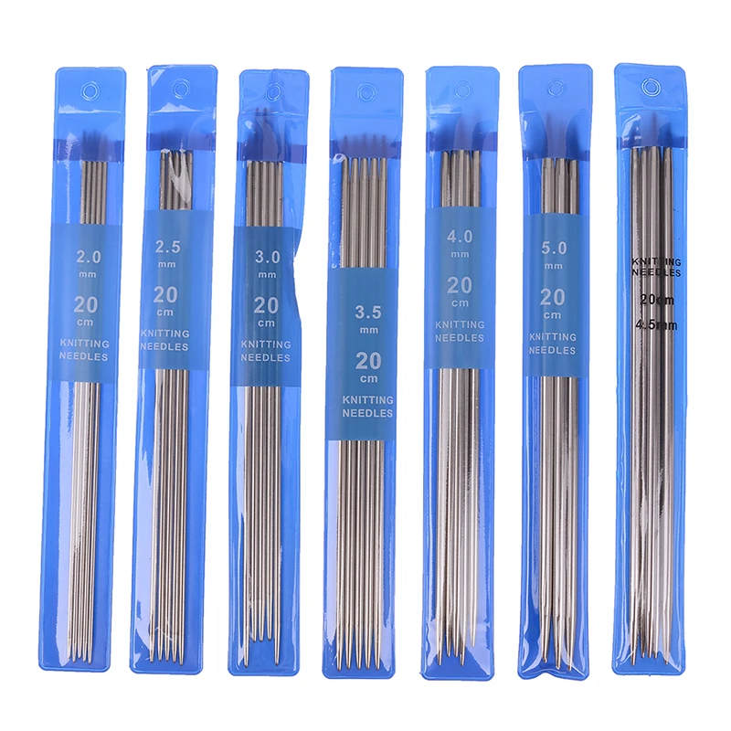 

35Pcs/set 20cm Stainless Steel Crochet Hooks Straight Knitting Needles for DIY Weave Knitting Tools Sewing Accessories