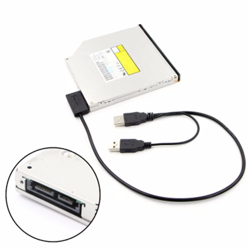 Кабель адаптер SATA с USB 2 0 Type A на 13pin (7 + 6) Внешнее питание для CD ROM|sata adapter cable|adapter cableusb
