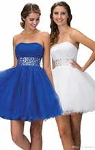 Royal Blue 2017 Homecoming Kleider A-line Liebsten Organza Short Mini Backless Cocktailkleider