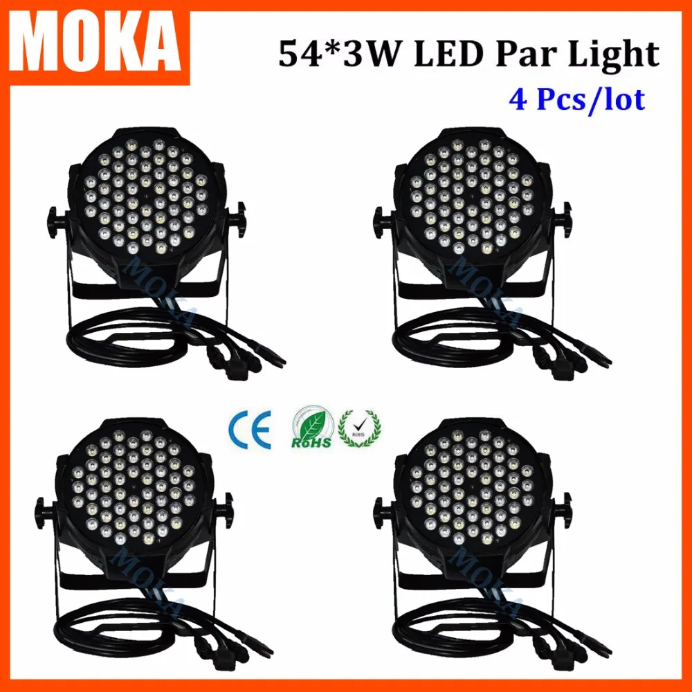 

4PCS/LOT 120W Led Par Light 54*3W digital screen Light DMX Stage Lighting Effect Par Led Light for Stage DJ Disco Club Party