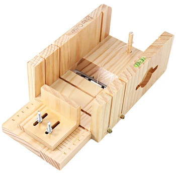 

HOT-Household Wooden Soap Cutter Box Pine Material Balancing Apparatus Accurate Wire Cutting Adjustable Front Board