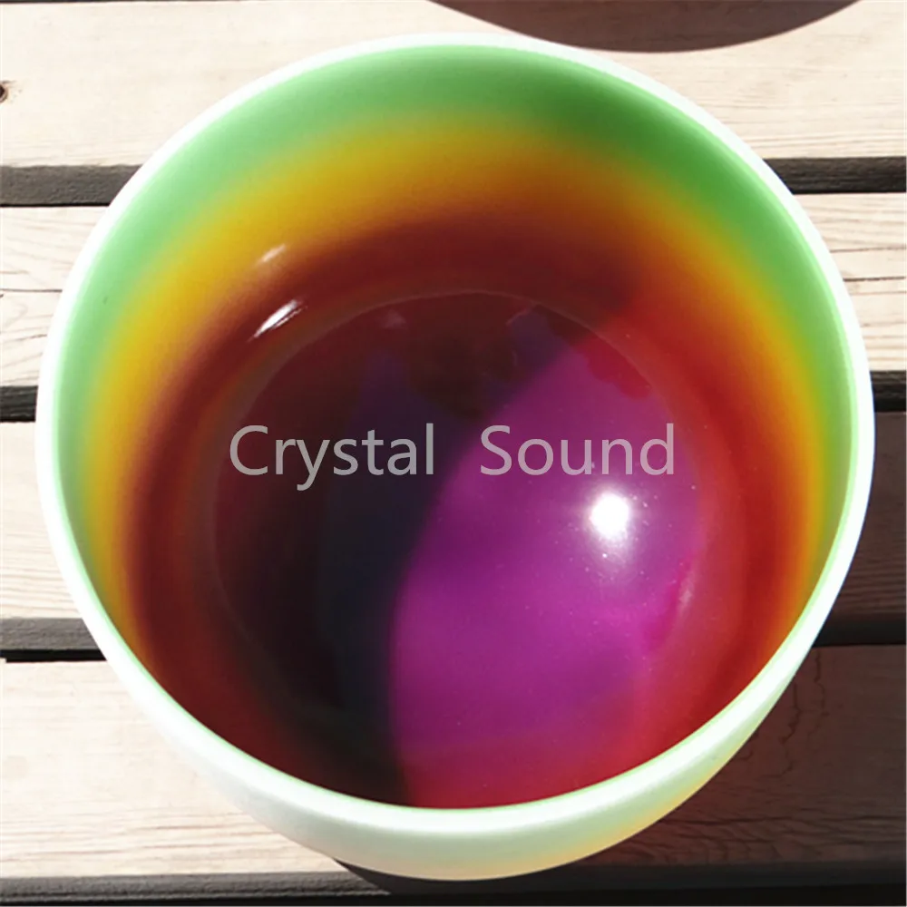 8 Inch B Crown Rainbow Chakra Quartz Crystal Singing Bowl | Спорт и развлечения
