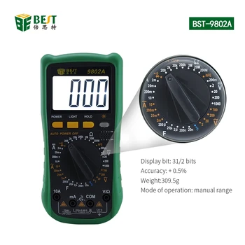 

LCD Temperature Tester Digital Multimeter AC/DC Voltage Current Resistance Capacitance Measurement Tool