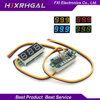 

2pcs 0.28 inch ultra-small red/yellow/blue digital DC digital voltmeter display adjustable battery voltmeter DC0-100V