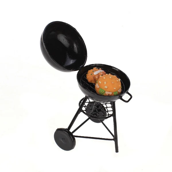 1:12 Dollhouse Miniature Black BBQ Grill Dollhouse Garden Outdoor Accessory BR