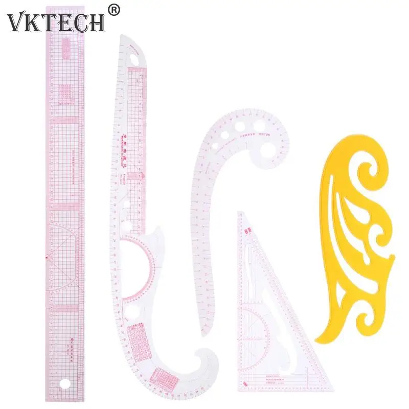 5pcs Metric Styling Rulers Curve Set Cutting Ruler Arm Sleeve Yardstick
