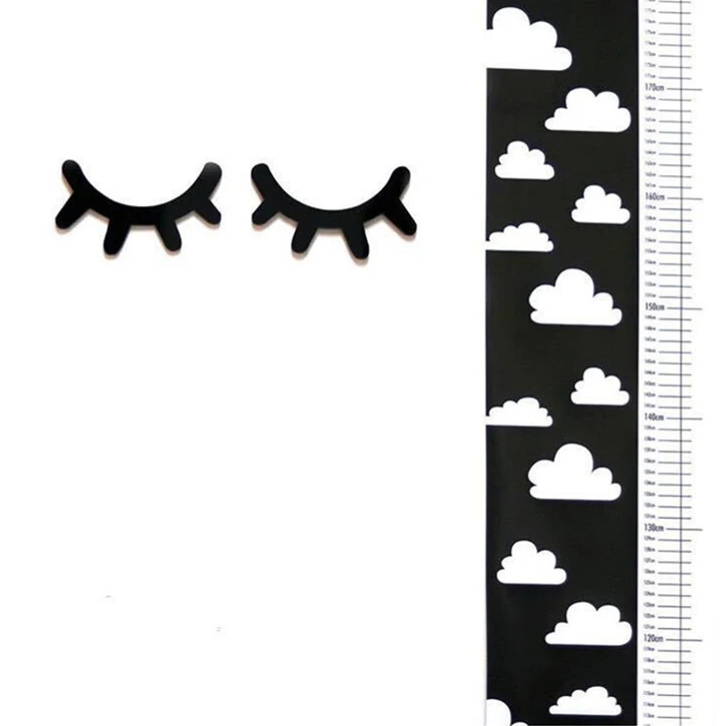 

INS Nordic Style Creative Black & White Kid Height Record Ruler Minimalism hanging painting Children's Room wall Decorative