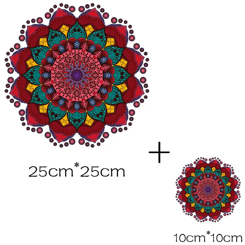 Мандалы полоски на одежде наклейки гладить на патчи применение одного глажка печать на аппликация на одежду теплопередачи Топ - Цвет: j