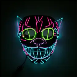 Хэллоуин маска светодио дный Маски Glow Страшно Маска Light Up Косплэй маска для Террор Хэллоуин вечерние украшения C3