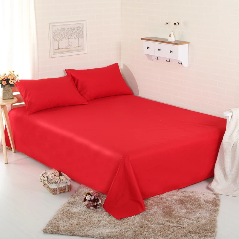 

100% Cotton Sheet Set Soft 3Pcs Include Bed Sheet Pillowcase Set Twin Queen Full King Super King Size