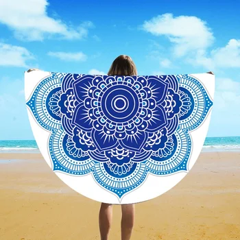 

European and American fringe round bath towel yoga mat colorful beach towel blanket suntan beach towel st06-110