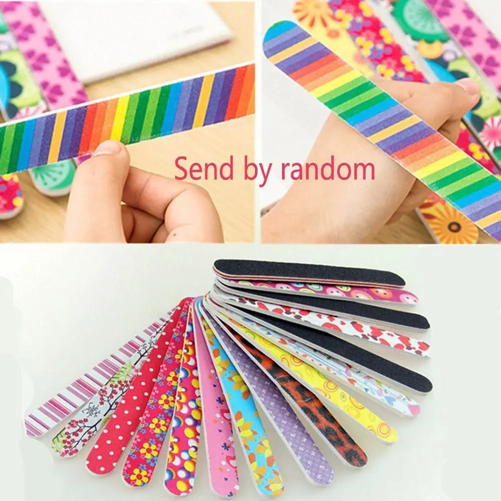 

5pc Professional Flower Printed Nail Art Tool Nail Sanding Polisher Files Buffer Block Manicure Pedicure Acrylic Nail Art Tips
