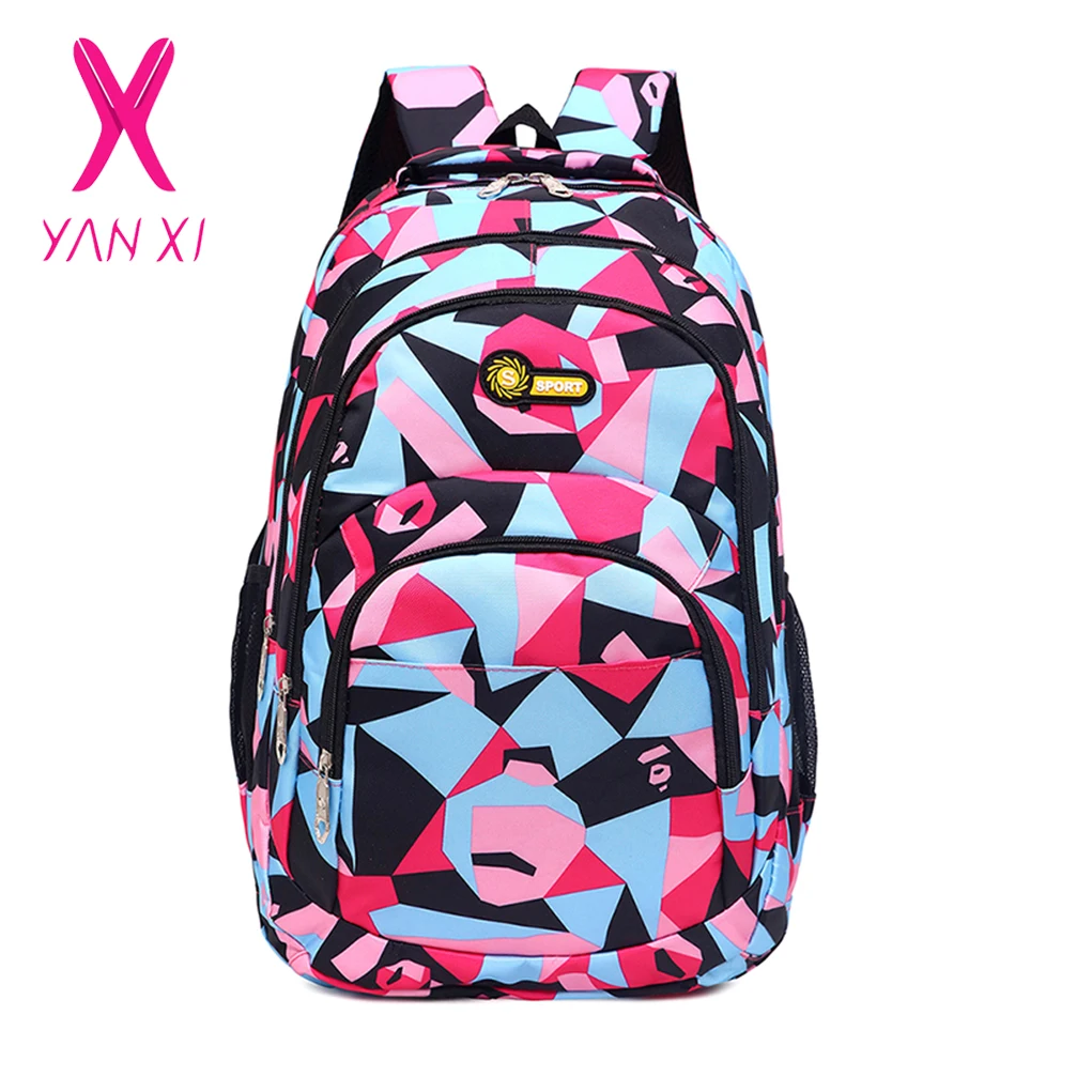 

YANXI 2018 Fashion New Backpack Teenage Girls Boys School Backpack Bookbag Camouflage Printing Students Bags Sports Bag