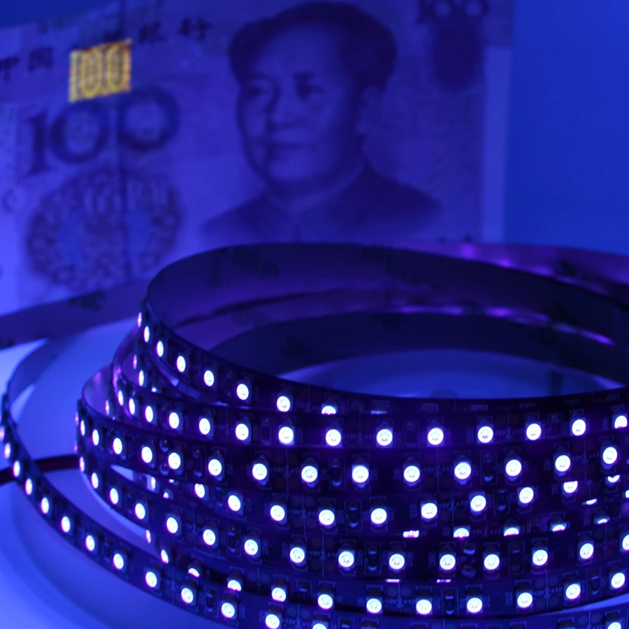 

5m 395-405nm uv light led strip 3528 5050 SMD 300 / 600 led night lights ultraviolet led blacklight waterproof christmas Tape DC