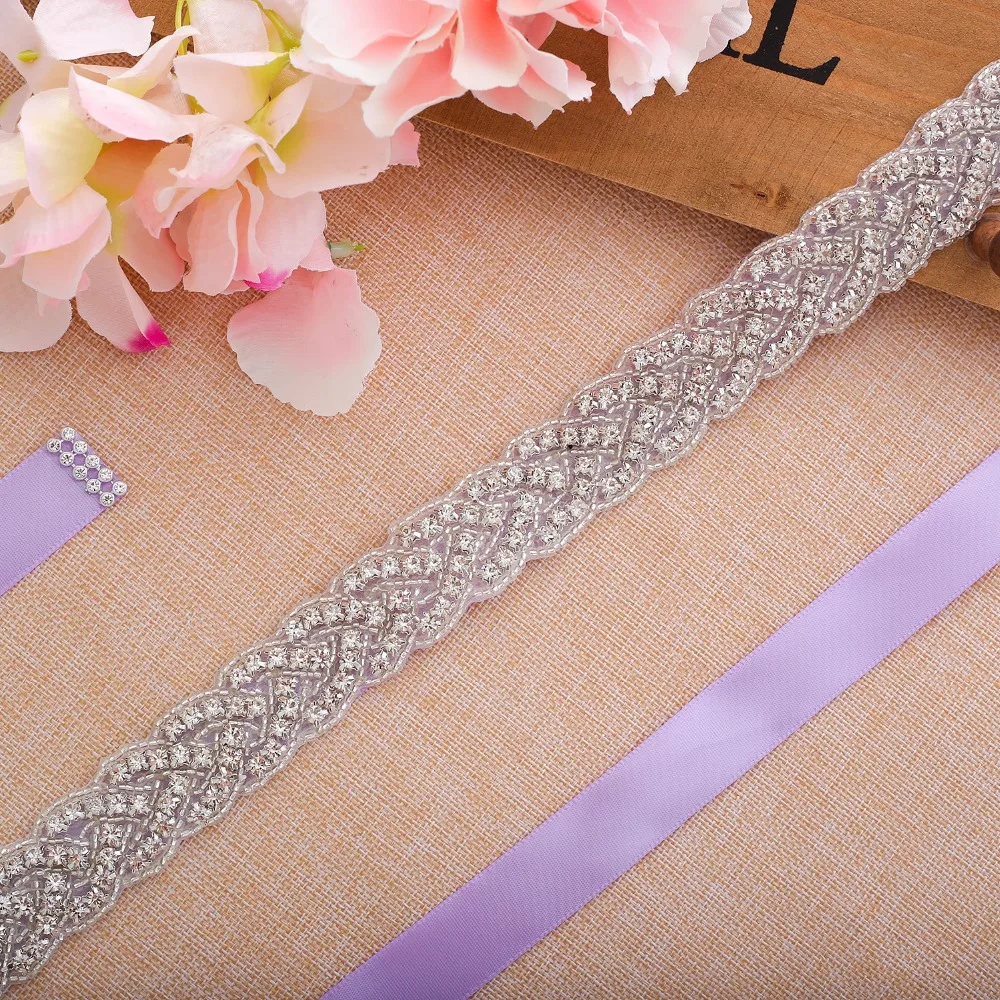 Rhinestones Wedding Dress Belt Sliver Crystal Bridal Sash Diamond Bridal Belt For Women J116S