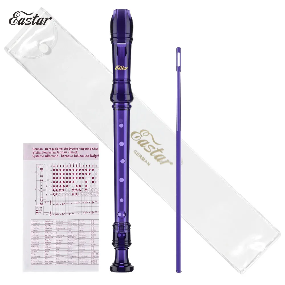 

Eastar ERS-1GPu German Soprano Recorder 8 Hole C Key, Purple